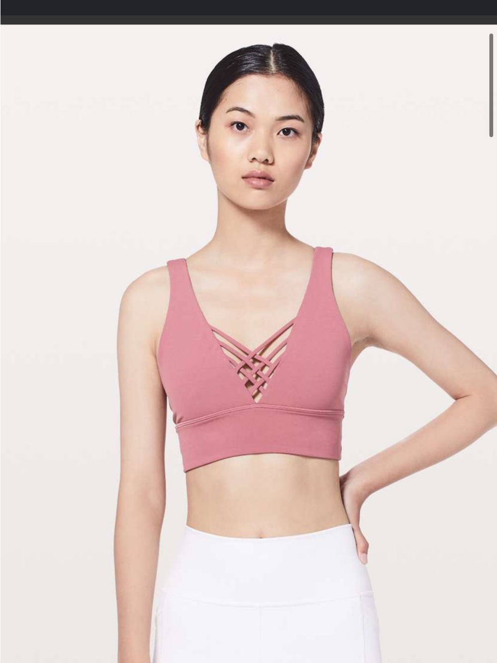 Lululemon Bind & Cross Bra moss rose size 4